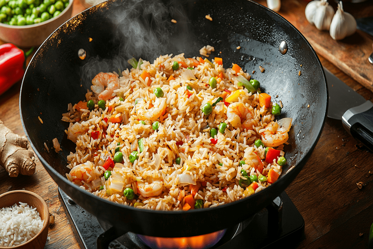 Do you cook rice before stir frying