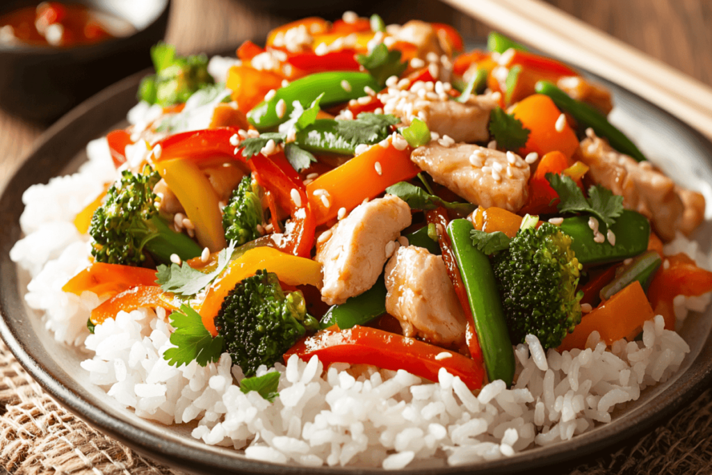 Should stir-fry be served with rice